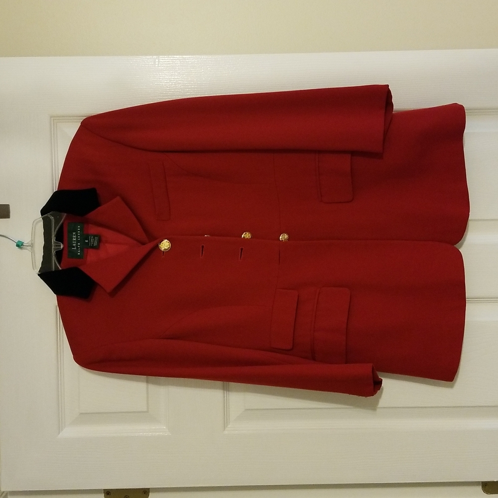 Ladies wool blazer, Dark red size 6